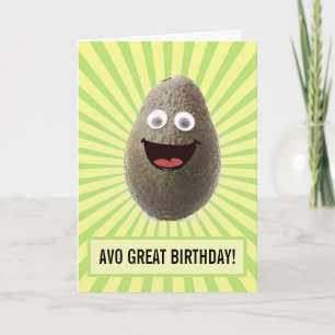 Funny Cute Avocado heeft een geweldige verjaardag Kaart
