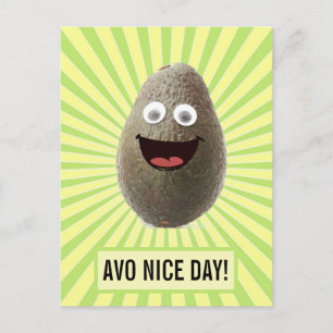Funny Cute Avocado heeft een mooie dag Briefkaart