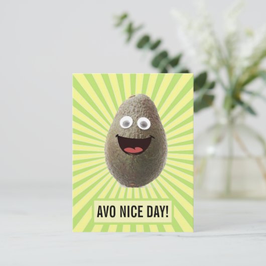 Funny Cute Avocado heeft een mooie dag Briefkaart (Staand voorkant)