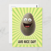 Funny Cute Avocado heeft een mooie dag Briefkaart (Voorkant / Achterkant)