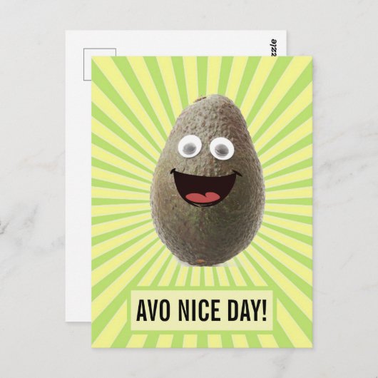 Funny Cute Avocado heeft een mooie dag Briefkaart (Voorkant / Achterkant)