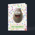 Funny Cute Avocado Heilige Guacamole Birthday Kaart<br><div class="desc">Iedereen zou graag deze grappige,  leuke,  knappe,  gulle blikvanger krijgen,  die een heilige guacamole-voedselpun bevat! Houd de berichten op de binnenkant van de kaart of creëer de douaneberichten van uw keus.</div>