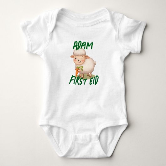 Funny cute Baby First Eid Adha funny Baby Name Romper (Voorkant)