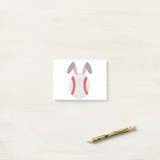 Funny Cute Baseball Rabbit Easter Gift Post-it® Notes (Op bureau)