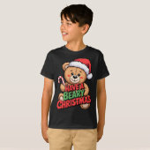 Funny Cute Bear Pun Holiday Xmas Have A Beary Chri T-shirt (Voorkant volledig)