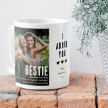 Funny Cute BESTIE 2 Foto Koffiemok<br><div class="desc">Creëer een cadeautje voor een Besite met deze Cute Funny BESTIE-definitiefoto collage Coffee-Mok. Upload eenvoudig twee foto's van uw keus en geef tekst uit om het persoonlijk en uniek te maken.</div>