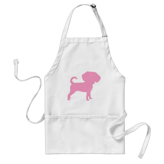 Funny Cute Big Head Puggle Dog (roze) Standaard Schort (Voorkant)