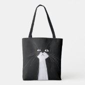 Funny Cute Black cat  Tote Bag (Achterkant)