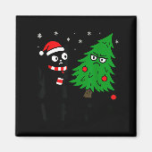 Funny Cute Black Cat What Jamas Christmas Tree Cos Magneet (Voorkant)