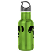 Funny Cute Black en White Cat Kitten Name Kind Waterfles (Achterkant)