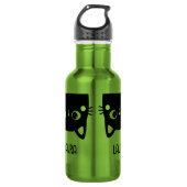 Funny Cute Black en White Cat Kitten Name Kind Waterfles (Voorkant)