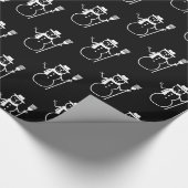 Funny Cute Black en White Snowman Pattern Cadeaupapier (Hoek)
