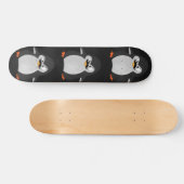 Funny Cute Black Grey Oranje Angry Penguin Persoonlijk Skateboard (Horizontaal)
