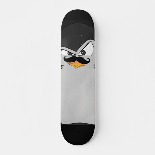 Funny Cute Black Grey Oranje Angry Penguin Persoonlijk Skateboard (Voorkant)