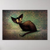 Funny Cute Black Oriental Cat Poster (Voorkant)