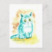 Funny Cute Blue Cat Briefkaart (Voorkant)