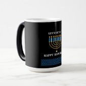 Funny Cute Blue Hanukkah Menorah Design Magische Mok (Voorkant links)