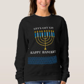 Funny Cute Blue Hanukkah Menorah Design Trui (Voorkant)