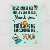 Funny Cute Blue Happy Vaderdag van kat Briefkaart (Voorkant)