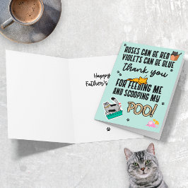 Funny Cute Blue Happy Vaderdag van kat Kaart
