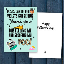 Funny Cute Blue Happy Vaderdag van kat Kaart