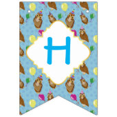 Funny Cute Blue Owl 2e verjaardag Vlaggetjes (Tweede vlag)