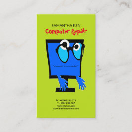 Funny Cute Blue PC Repair Visitekaartje