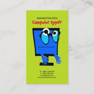 Funny Cute Blue PC Repair Visitekaartje