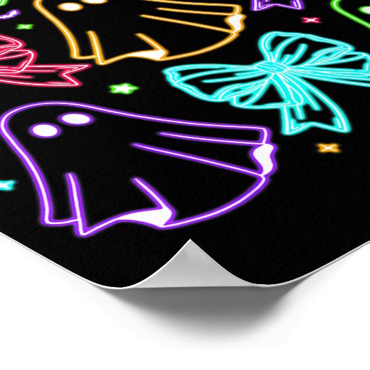 Funny Cute Boo Ghost Soky Season Glow In Halloween Poster (Hoek)