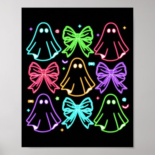Funny Cute Boo Ghost Soky Season Glow In Halloween Poster (Voorkant)