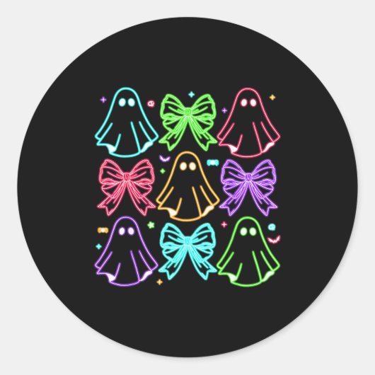 Funny Cute Boo Ghost Soky Season Glow In Halloween Ronde Sticker (Voorkant)