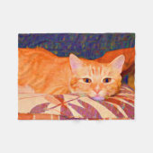Funny Cute Bright Oranje Tabby Cat Fleece Deken (Voorkant (Horizontaal))