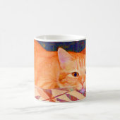 Funny Cute Bright Oranje Tabby Cat Koffiemok (Center)