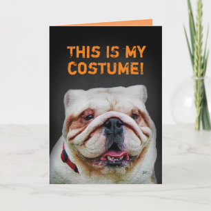 Funny Cute Bulldog Halloween Kaart