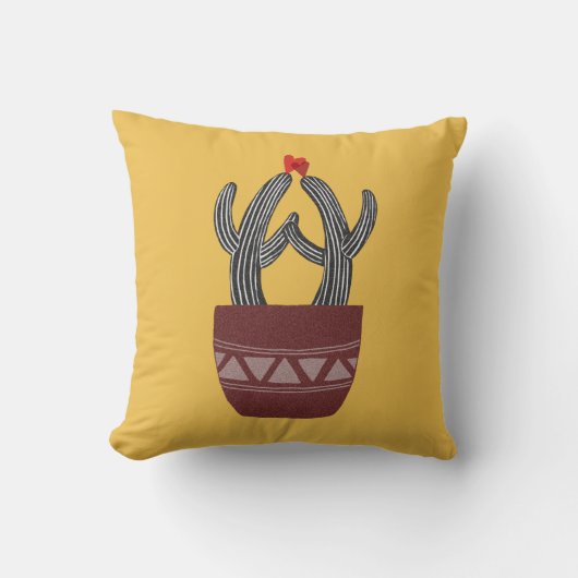 Funny Cute Cactus Love Pillow Happy Cactus Pillow Kussen (Voorkant)