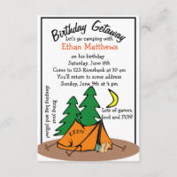 Funny Cute Camp Out Birthday Party