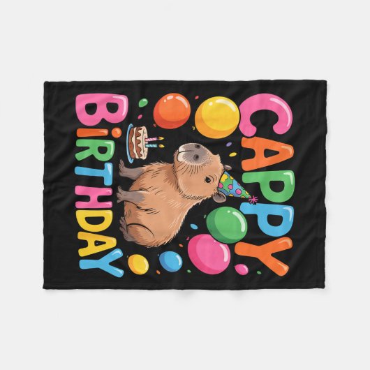 Funny Cute Capy Capybara Animal Birthday Party Sup Fleece Deken (Voorkant (Horizontaal))
