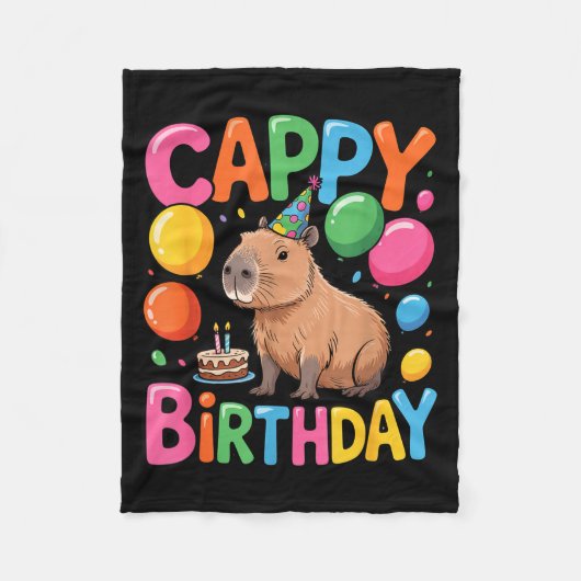 Funny Cute Capy Capybara Animal Birthday Party Sup Fleece Deken (Voorkant)