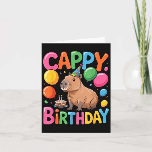 Funny Cute Capy Capybara Animal Birthday Party Sup Kaart (Voorkant)