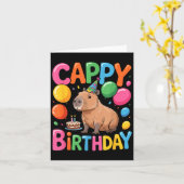Funny Cute Capy Capybara Animal Birthday Party Sup Kaart (Gele Bloem)