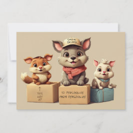 Funny Cute Cartoon Animals Delivery  Any Occasion Feestdagenkaart