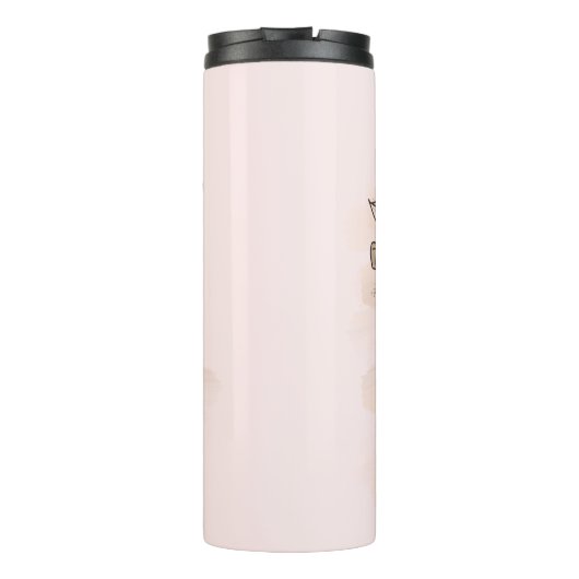 Funny Cute Cartoon Coffee Lover Doodle Thermosbeker (Achterkant)