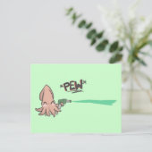 Funny Cute Cartoon Lazer Squid Briefkaart (Staand voorkant)