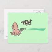Funny Cute Cartoon Lazer Squid Briefkaart (Voorkant / Achterkant)