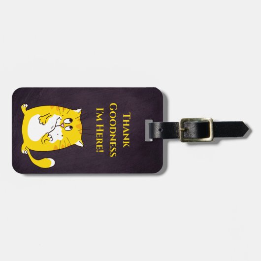 Funny Cute Cat Bagagelabel (Voorkant horizontaal)