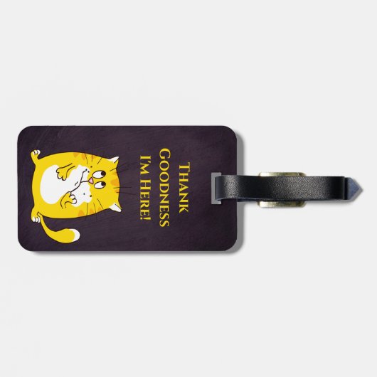Funny Cute Cat Bagagelabel (Achterkant horizontaal)