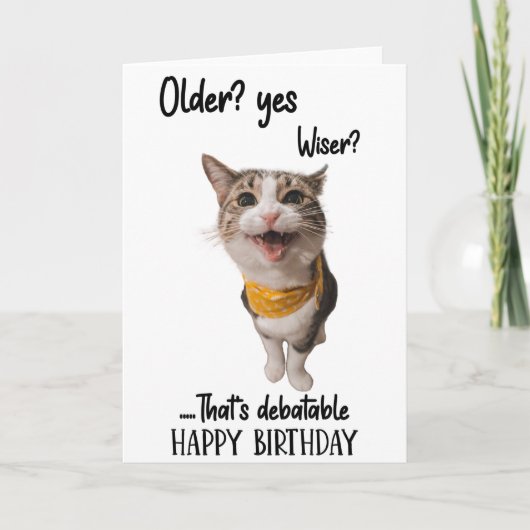 Funny Cute Cat Birthday Wenskaart Kaart (Voorkant)