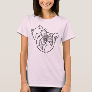 Funny Cute Cat die een Yarn speelt T-shirt