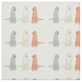 Funny Cute Cat Fabric Pattern met drie vun Cats Stof (Swatch)