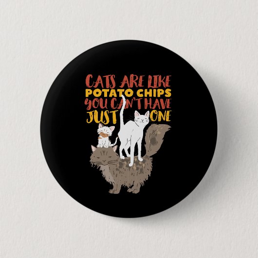 Funny Cute Cat Lover Cats zijn net als aardappelch Ronde Button 5,7 Cm (Voorkant)